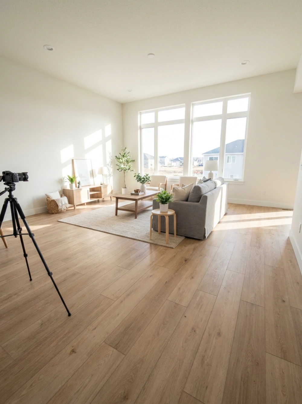 Clean living room after professional hoarding cleanup