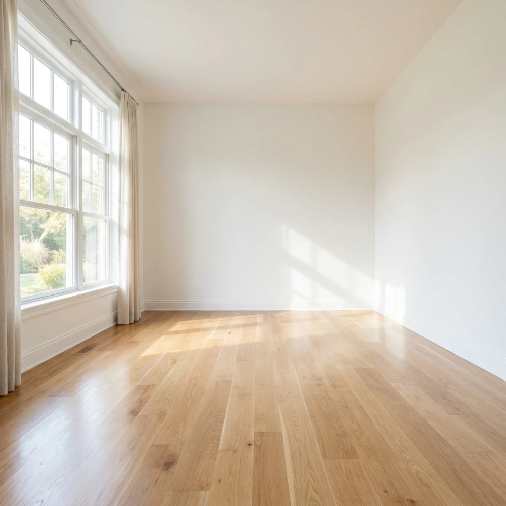 Clean empty room after professional property restoration